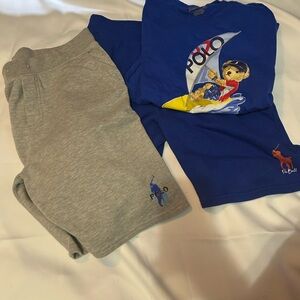 Polo by Ralph Lauren Blue and Gray Kids Outfit